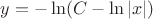 $y=-\ln(C-\ln|x|)$
