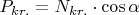 $P_{kr.}= N_{kr.}\cdot \cos \alpha$
