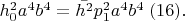 $h_0^2a^4b^4=\bar{h^2}p_1^2a^4b^4\;(16).$