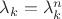 \lambda_k=\lambda_k^n