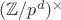 $(\mathbb Z/p^d)^\times$