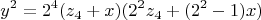 $$y^2=2^4(z_4+x)(2^2z_4+(2^2-1)x)$$