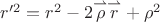 $r'^2=r^2-2 \overset{\rightharpoonup }{\rho } \overset{\rightharpoonup }{r} + \rho ^2$