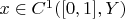 $x\in C^1([0,1],Y)$
