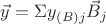 $\vec{y}=\Sigma y_{(B)j} \vec{B}_j$
