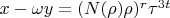 $x-\omega y=(N(\rho)\rho)^{r}\tau^{3t}$