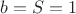 $b = S = 1$