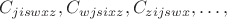 $C_{jiswxz},C_{wjsixz},C_{zijswx},\ldots,$