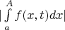 $|\int\limits_a^{A} f(x, t) dx|$