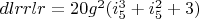$dlrrlr=20 g^2 (i_5^3+i_5^2+3)$