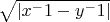 \sqrt{|x^-1-y^-1|}