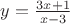 $
 y  = \frac{3x + 1}{x - 3}
$