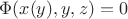 $\Phi(x(y),y,z)=0$ $\Phi(x(y),y,z)=0$