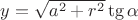 $y=\sqrt{a^2+r^2}\tg\alpha$