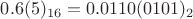 $0.6(5)_{16} = 0.0110(0101)_2$