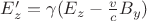 $E_z' = \gamma(E_z - \frac{v}{c}B_y)$