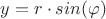 $y=r\cdot sin(\varphi)$