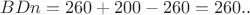 $BDn=260+200-260=260 млн. р.$