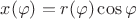 $x(\varphi)=r(\varphi)\cos\varphi$