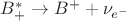 $B^*_+ \to B^+ + \nu_{e^-}$