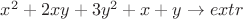 $x^2+2xy+3y^2+x+y\to extr$ $x^2+2xy+3y^2+x+y\to extr$