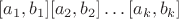 $[a_1,b_1][a_2,b_2]\dots[a_k,b_k]$