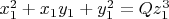 $x_1^2+x_1y_1+y_1^2=Qz_1^3$