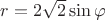 $r=2\sqrt2\sin\varphi$