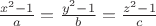 $\frac{x^2-1}{a}=\frac{y^2-1}{b}=\frac{z^2-1}{c}$ $\frac{x^2-1}{a}=\frac{y^2-1}{b}=\frac{z^2-1}{c}$