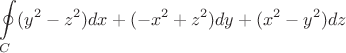 $$\oint\limits_{C}(y^2-z^2)dx+(-x^2+z^2)dy+(x^2-y^2)dz$$