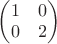 $\begin{pmatrix} 1 &0 \\ 0 &2\end{pmatrix}$