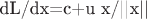 dL/dx=c+u x/||x||