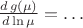 $\tfrac{d\,g(\mu)}{d\ln\mu}=\ldots$