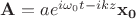 $\mathbf{A}=a e^{i \omega_0 t-i k z} \mathbf{x_0}$