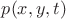$p(x,y,t)$