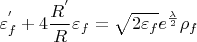 $$\varepsilon_f^{'}+4\frac{R^{'}}{R}\varepsilon_f=\sqrt{2\varepsilon_f}e^{\frac{\lambda}{2}}\rho_f$$