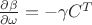 $\frac{\partial \beta}{\partial \omega} = -\gamma C^T$