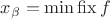 $x_\beta=\min\operatorname{fix}f$