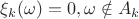 $\xi_k(\omega)=0, \omega\notin A_k$