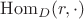 $\mathrm{Hom}_D(r,\cdot)$