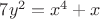 $7y^2=x^4+x$