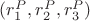 $(r_1^P,r_2^P,r_3^P)$