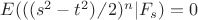 $ E(( (s^2-t^2) \!\!\not{\phantom{|}}\,  2  )^n |F_s)=0$