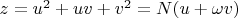 $z=u^2+uv+v^2=N(u+\omega v)$