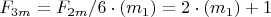 $F_{3m}=F_{2m}/6\cdot (m_1)=2\cdot(m_1)+ 1$