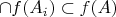 $\cap f(A_i) \subset f(A)$