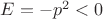 $E=-p^2<0$ $E=-p^2<0$