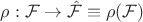 $\rho:{\cal F}\to\hat{\cal F}\equiv\rho({\cal F})$