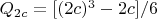 $Q_{2c}=[(2c)^3-2c]/6$