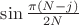 $\sin\frac{\pi(N-j)}{2N}$